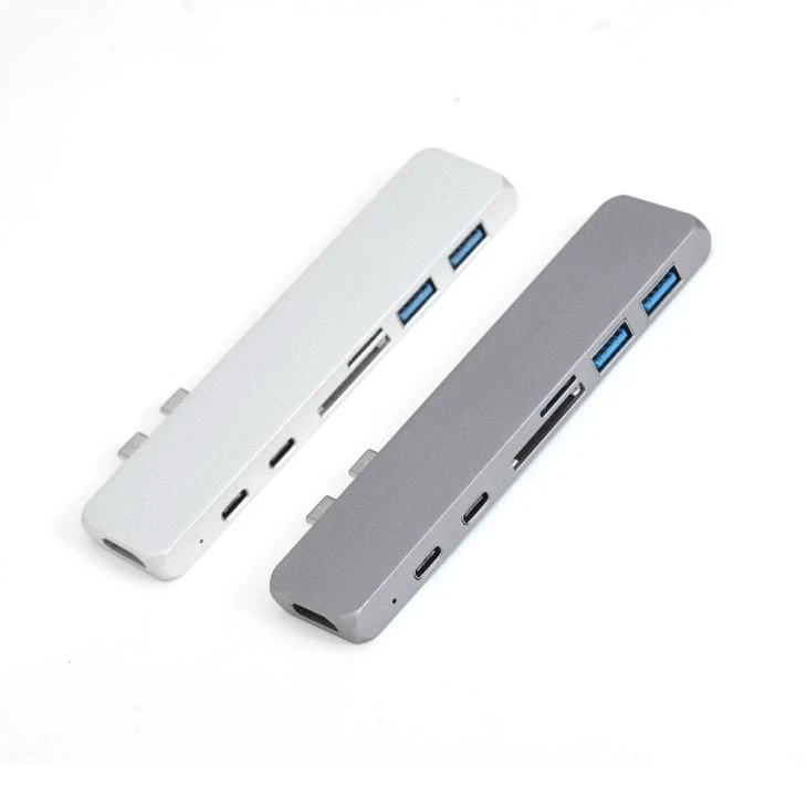Estació d'emmagatzematge USB-C 7 en 1 Dual USB C a USB3.1 * 2, HDMI ™, SD, MicroSD, USB-C PD