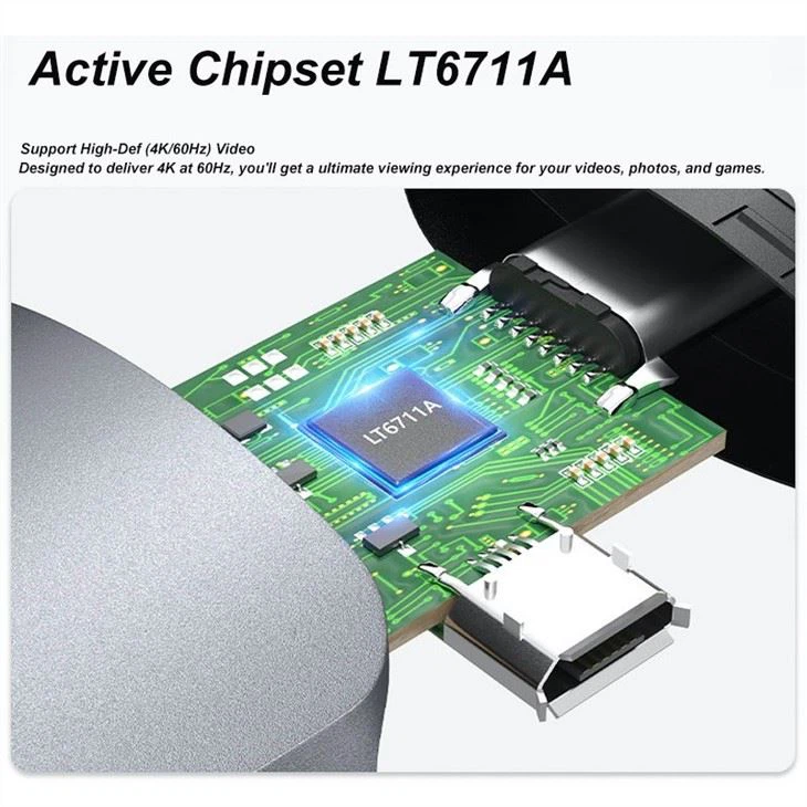 HDMI Male To USB C Female 4k60hz Adapter With Micro Usb Power