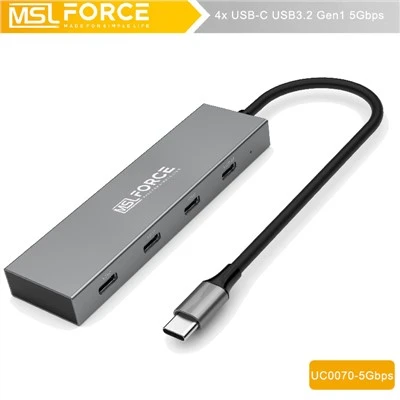 HUB USB C de 4 ports, esteneu Thunderbolt 3/4 a HUB USB C, a una velocitat de 5 Gbps
